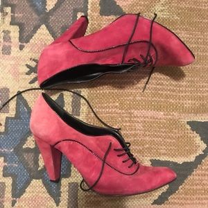 Miss Sixty Oxford style lace-up heels in pink/magenta